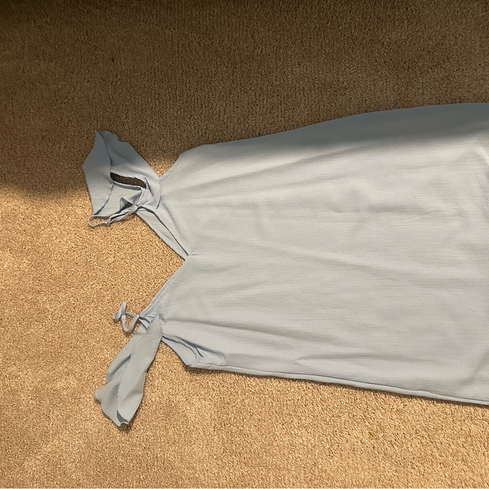 SHEIN Light Blue Dress with Tie Sleeves